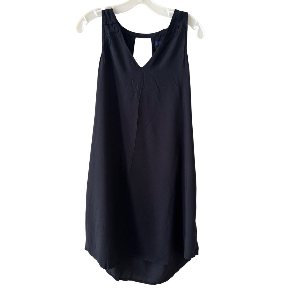 Gap Women's XS Black Sleeveless V-Neck Cutout Back Shift Mini Dress Tunic